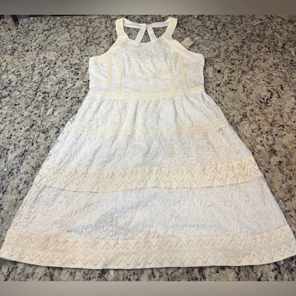 American Eagle Outfitters Cream Lace Mini Dress - Picture 1 of 7